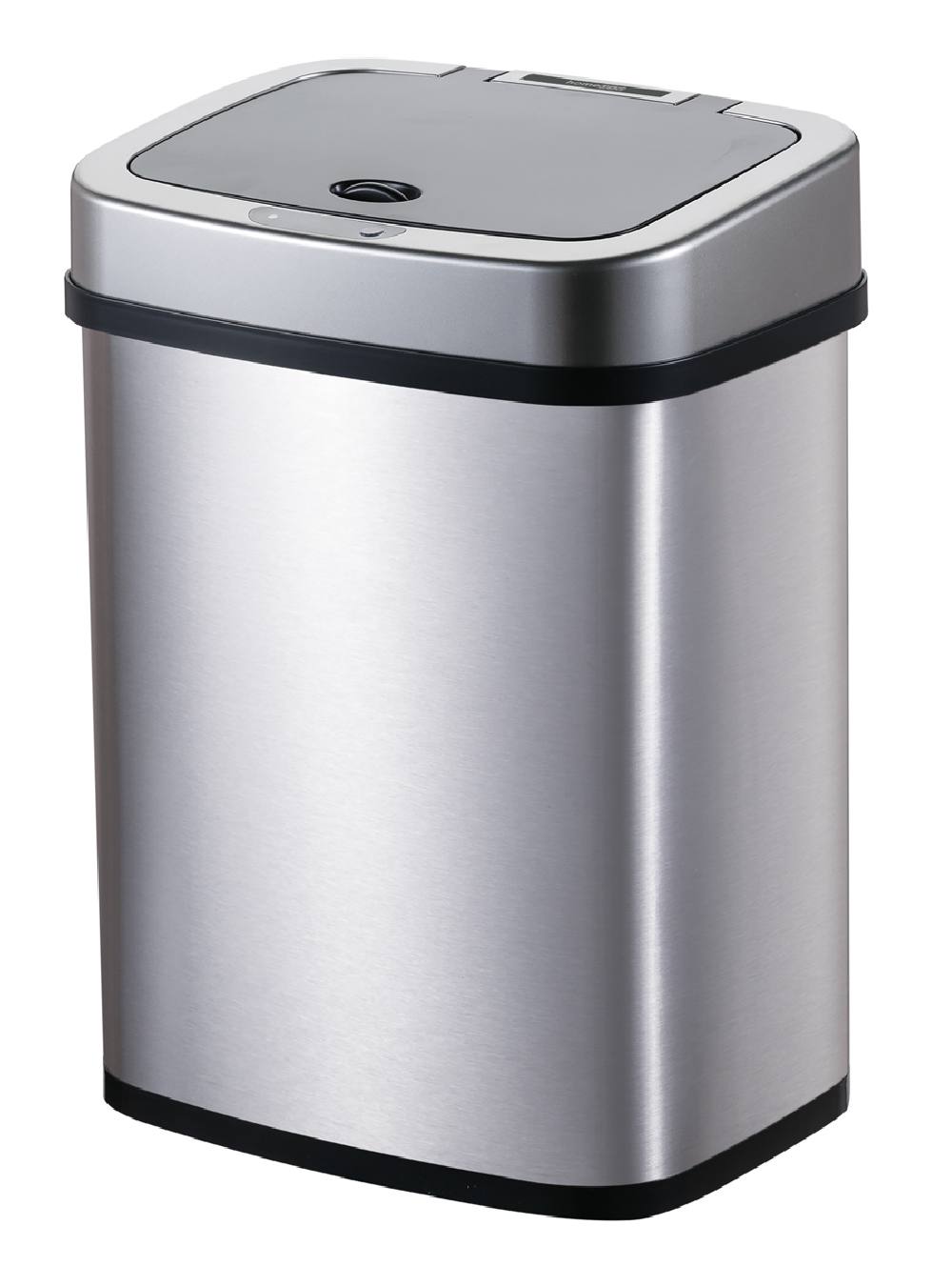 HOME USE κάδος απορριμμάτων HUH-0256 με φωτοκύτταρο, ανοξείδωτο ατσάλι, 15lt, ασημί