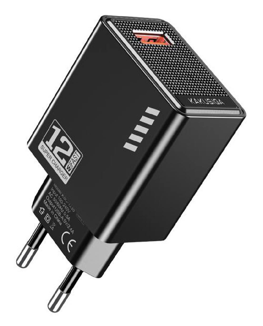 KAKUSIGA φορτιστής τοίχου KSC-1235, USB, 12W, μαύρος