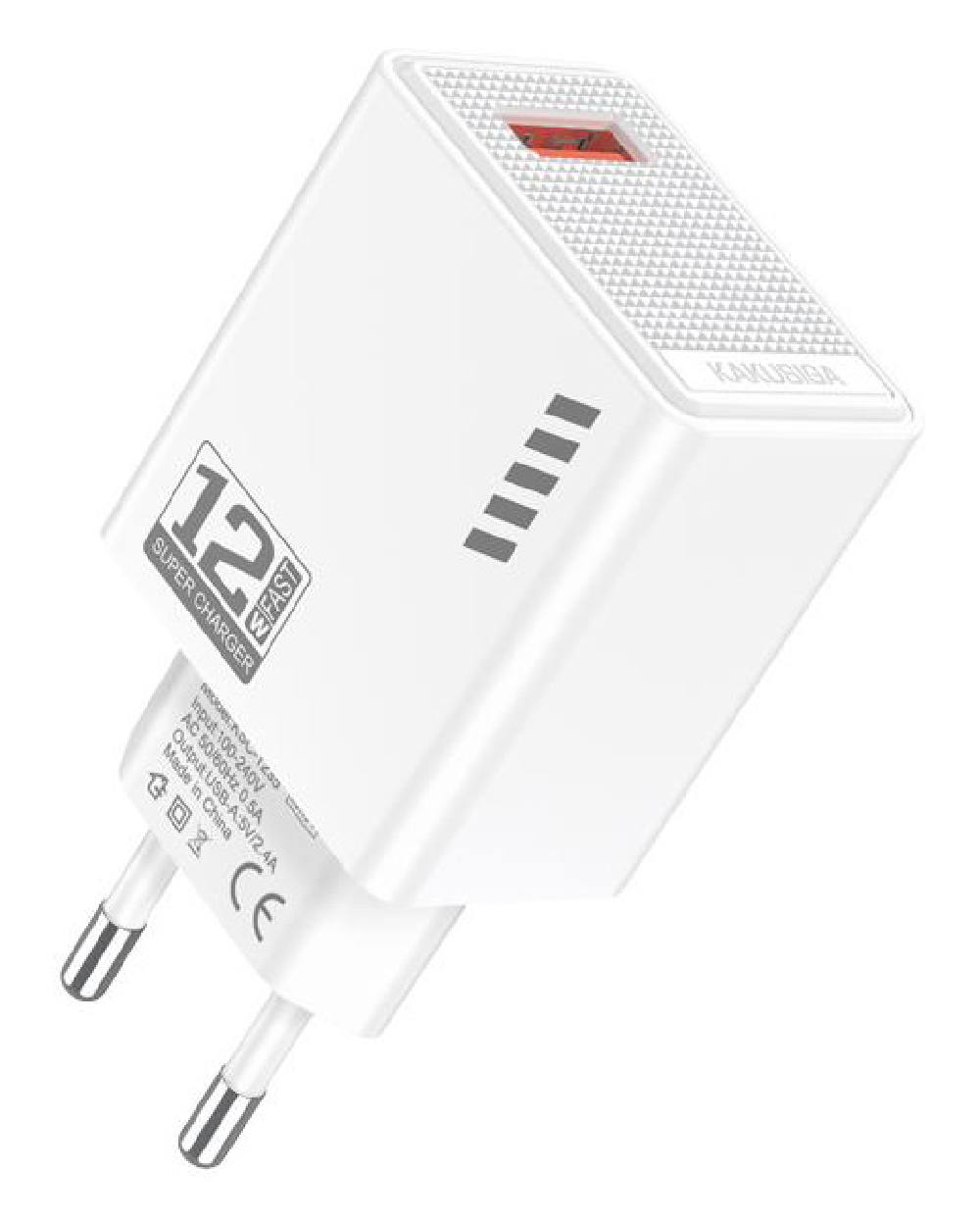 KAKUSIGA φορτιστής τοίχου KSC-1235, USB, 12W, λευκός