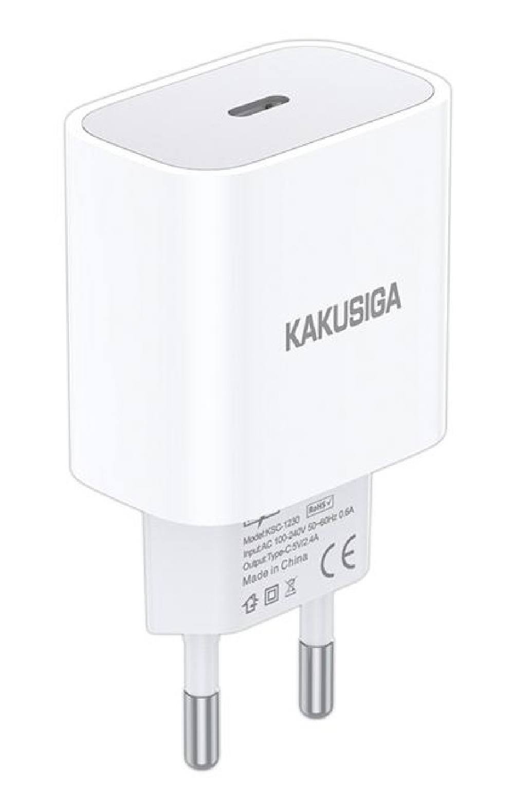 KAKUSIGA φορτιστής τοίχου KSC-1230, USB-C, 2.4A, λευκός