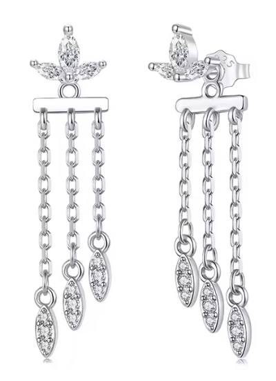 BAMOER σκουλαρίκια καρφωτά BSE1240 με κυβική ζιρκόνια, ασήμι 925, ασήμι