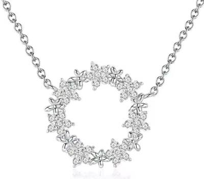 BAMOER κολιέ BSN028 με κυβική ζιρκόνια, ασήμι 925, ασημί