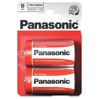 Panasonic R20 D (Blister) Carbon Zinc battery  (PAN10865)