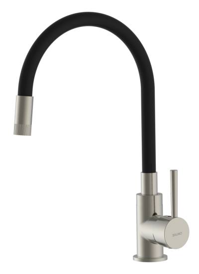 BRUNO μπαταρία πάγκου κουζίνας BRN-0263, αναμεικτική, μαύρη/ασημί