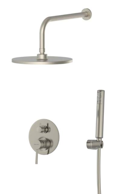 BRUNO σετ κεφαλή ντους με τηλέφωνο BRN-0265, αναμεικτική, εντοιχισμού, ασημί