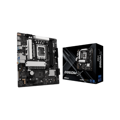 ASROCK MB B860M-X, SOCKET INTEL LGA1851 INTEL CPU, CS INTEL B860, 2 DIMM SOCKETS DDR5, HDMI/DP, PCI-E GEN 5.0, 2.5G LAN, MICRO-A