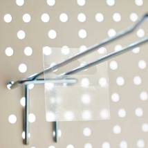 Αυτοκόλλητο Πλαστικό Διάφανο Κρεμασταράκι για Στάντ με 3M Ταινία 4.5cm x 4.5cm