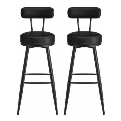 Vasagle Σετ Μεταλλικά Σκαμπό Μπαρ με πλάτη - Μαύρο -  2 τμχ (LBC889B01V1) (VASLBC889B01V1)