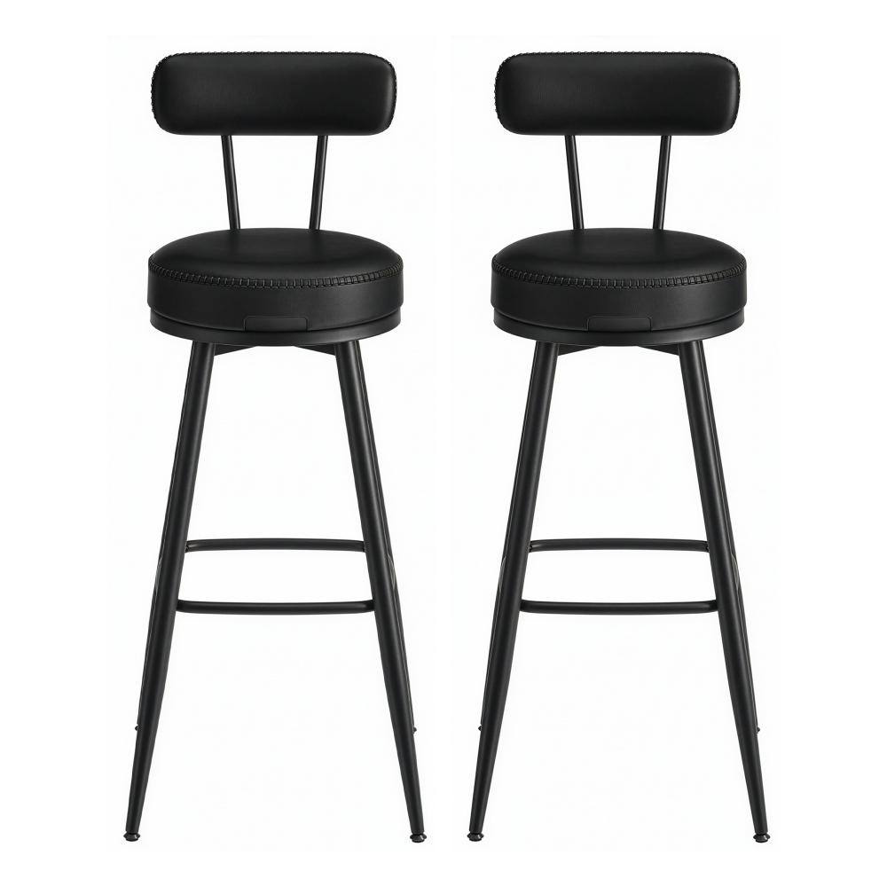 Vasagle Σετ Μεταλλικά Σκαμπό Μπαρ με πλάτη - Μαύρο -  2 τμχ (LBC889B01V1) (VASLBC889B01V1)