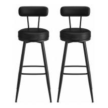 Vasagle Σετ Μεταλλικά Σκαμπό Μπαρ με πλάτη - Μαύρο -  2 τμχ (LBC889B01V1) (VASLBC889B01V1)