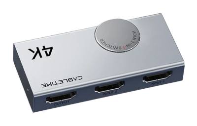 CABLETIME HDMI switch CT-HS4K2-AG, 2 σε 1, 4K/60Hz, bi-directional, γκρι