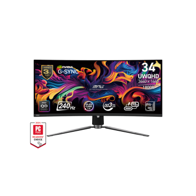 MSI MONITOR GAMING MPG 341CQPX QD-OLED, CURVED QD-OLED UWQHD, 34", 21:9, 250CD/M2, 1.500.000:1, 0,03MS, 240Hz, 3440x1440, 2x HDM