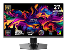 MSI MONITOR GAMING MAG 272QP QD-OLED X50, FLAT QD-OLED WQHD, 27'', 16:9, 300CD/M2, 1.500.000:1, 0,03MS, 500Hz, 2560x1440, 2x HDM
