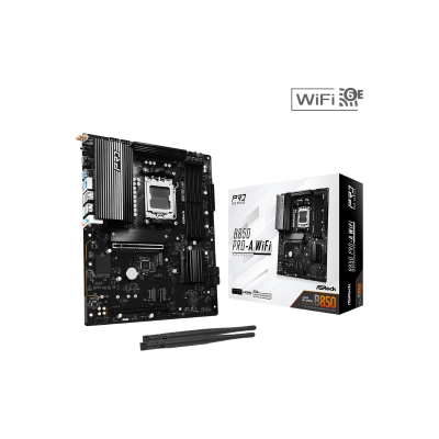 ASROCK MB B850 PRO-A WIFI, SOCKET AMD AM5, CS AMD B850, 4 DIMM SOCKETS DDR5, HDMI, PCI-E GEN 5.0, 2.5G LAN, WIFI6E, ATX, 3YW.