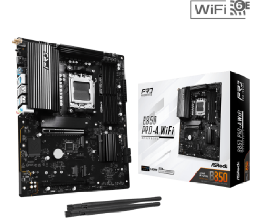 ASROCK MB B850 PRO-A WIFI, SOCKET AMD AM5, CS AMD B850, 4 DIMM SOCKETS DDR5, HDMI, PCI-E GEN 5.0, 2.5G LAN, WIFI6E, ATX, 3YW.