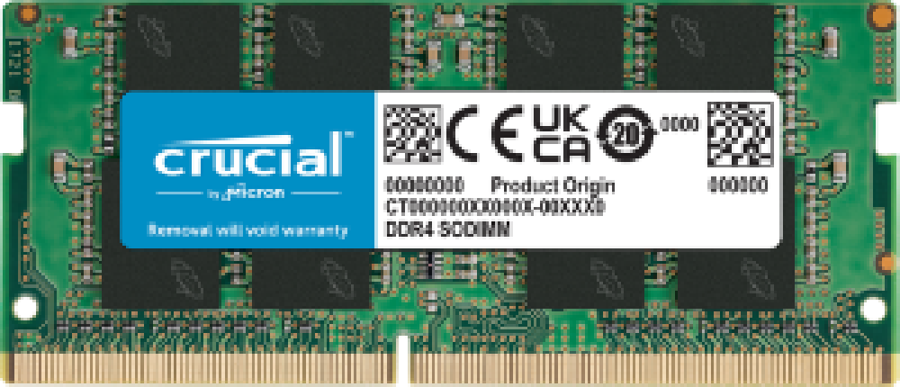 CRUCIAL RAM SODIMM 8GB CT8G4SFRA32A, DDR4, 3200MHz, CL22, SINGLE TRAY, 2YW.