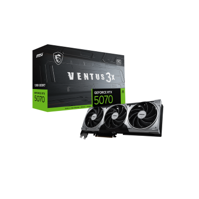 MSI VGA PCI-E NVIDIA GF RTX 5070 12G VENTUS 3X OC,  12GB/192BIT, GDDR7, HDMI/3xDP, TRIPLE FAN, 2 SLOT FANSINK, 3YW.