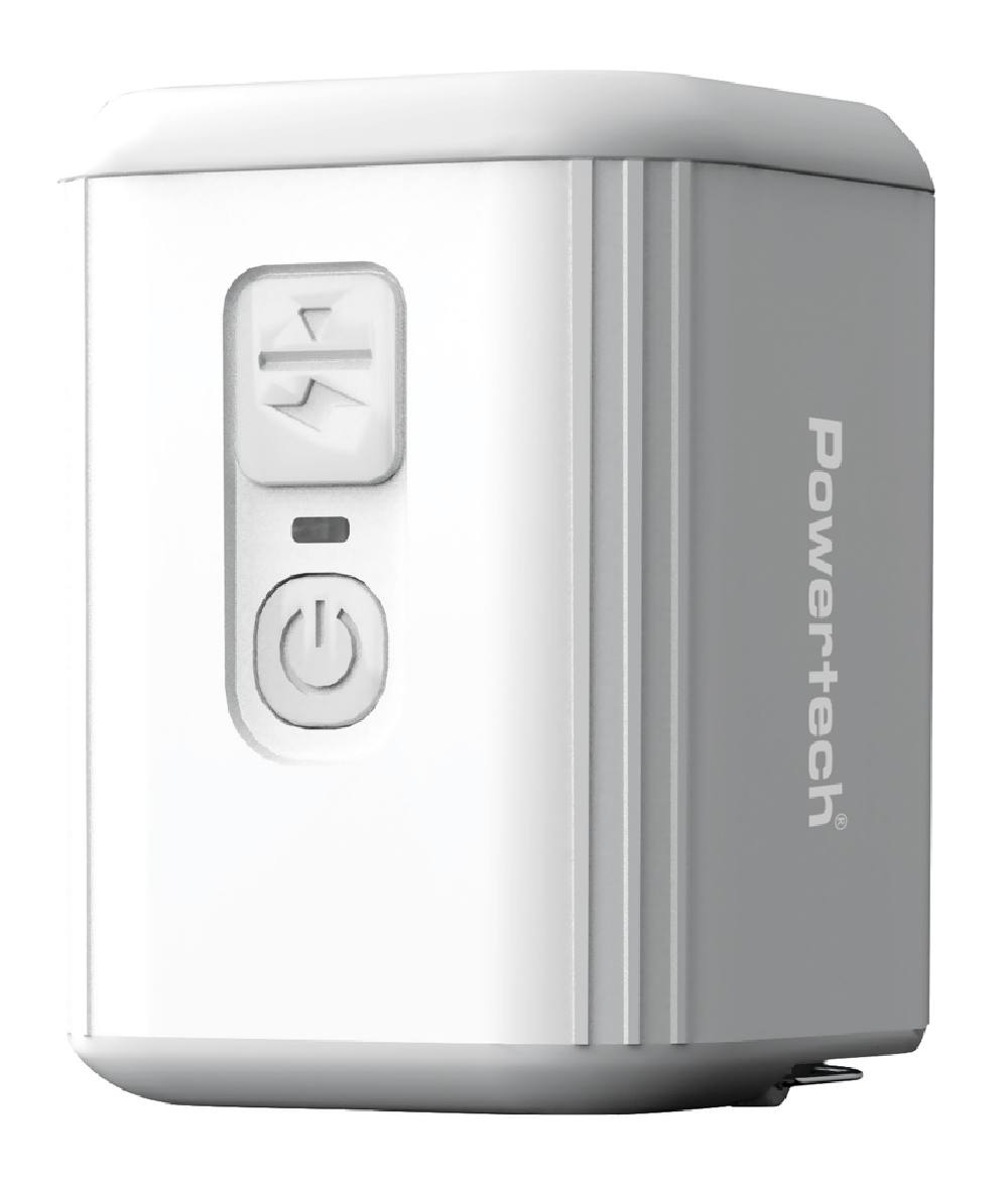 POWERTECH μίνι τρόμπα PT-1553 με φακό, 5W, επαναφορτιζόμενη, λευκή