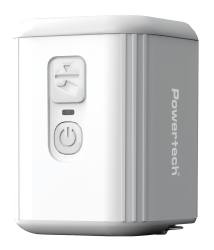 POWERTECH μίνι τρόμπα PT-1553 με φακό, 5W, επαναφορτιζόμενη, λευκή