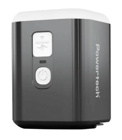 POWERTECH μίνι τρόμπα PT-1554 με φακό, 5W, επαναφορτιζόμενη, μαύρη