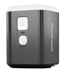 POWERTECH μίνι τρόμπα PT-1554 με φακό, 5W, επαναφορτιζόμενη, μαύρη