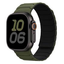 Watchband Hoco WA39 Flex Series 38/40/41/42mm Silicon Strap για Apple Watch series 1/2/3/4/5/6/7/8/9/SE/SE2 Χακί με Μαύρο