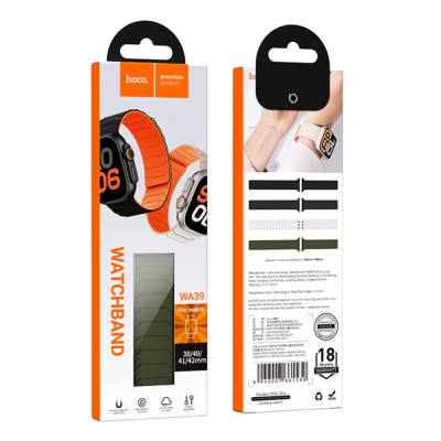 Watchband Hoco WA39 Flex Series 38/40/41/42mm Silicon Strap για Apple Watch series 1/2/3/4/5/6/7/8/9/SE/SE2 Χακί με Μαύρο