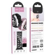 Watchband Hoco WA38 Time Series 38/40/41/42mm Silicon Strap για Apple Watch series 1/2/3/4/5/6/7/8/9/SE/SE2 Μαύρο