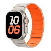Watchband Hoco WA39 Flex Series 38/40/41/42mm Silicon Strap για Apple Watch series 1/2/3/4/5/6/7/8/9/SE/SE2 Μπέζ με Πορτοκαλί