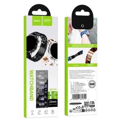Watchband Hoco WH19 Elegant Series Πλατικό Μπρασελέ για Samsung Huawei Xiaomi Vivo OPPO κα 22mm Universal Μαύρο