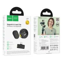 Μικρόφωνο Πέτου Hoco L21 Charm Μαγνητικό 800mAh 80min Χρήσης Type-C  Μαύρο