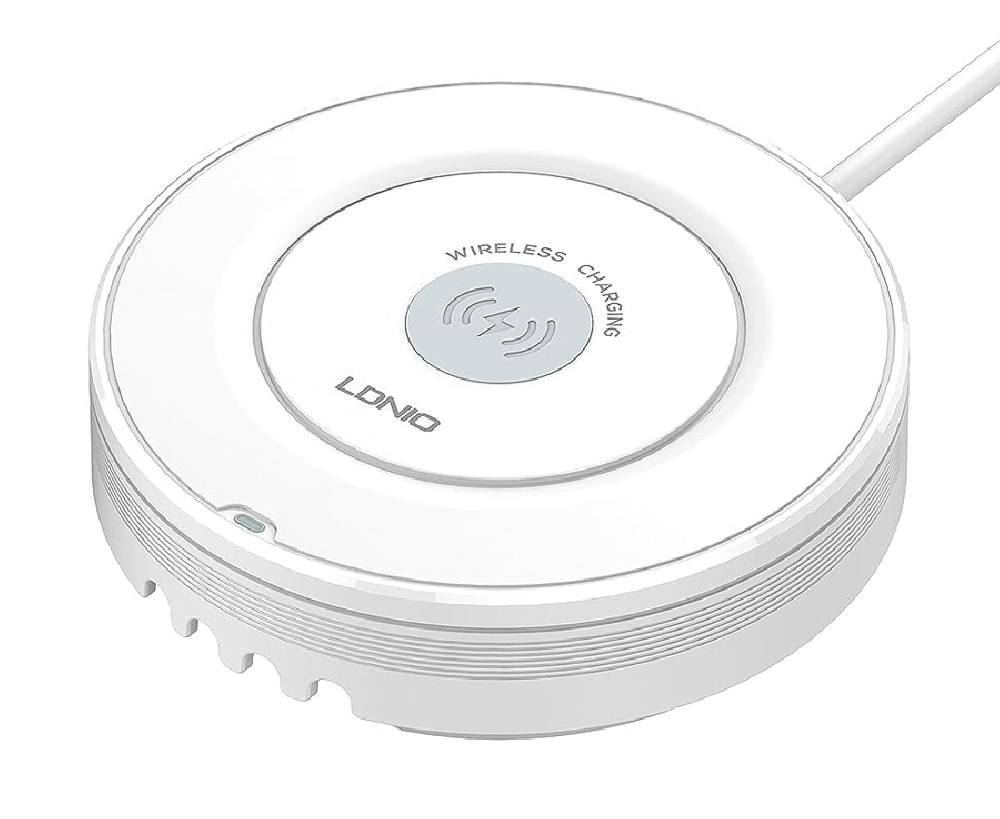 LDNIO σταθμός φόρτισης AW003, USB-C/3x USB/wireless, 32W, PD/QC, λευκός