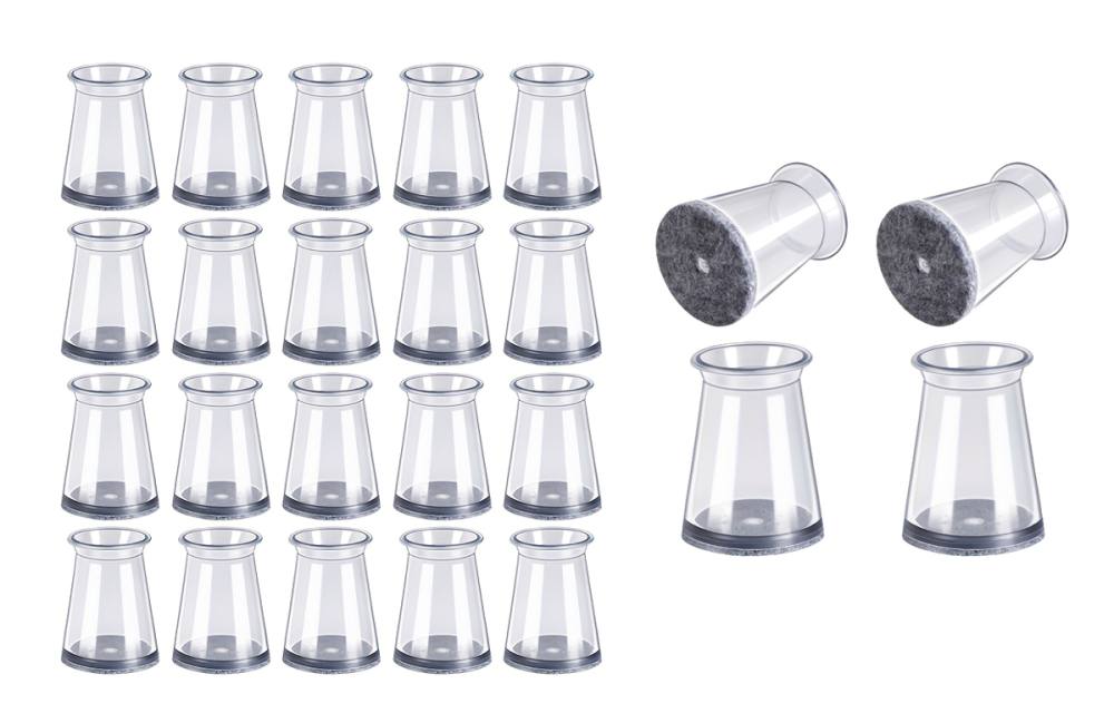 HOME USE προστατευτικές τάπες επίπλων HUH-0258, 16-23mm, διάφανες, 24τμχ