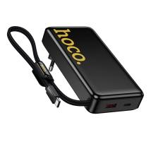 Power Bank Hoco Q45 Worrier 10000mAh 22.5W PD20W QC3.0A και Φορτιστής με 1xUSB-C 1xUSB-A και Ενσωματωμένο Καλώδιο USB-C Μαύρο