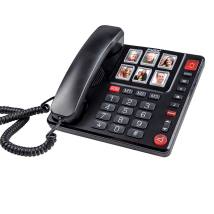 Ενσύρματο Τηλέφωνο Γραφείου Για Ηλικιωμένους Με Πλήκτρο SOS Μαύρο