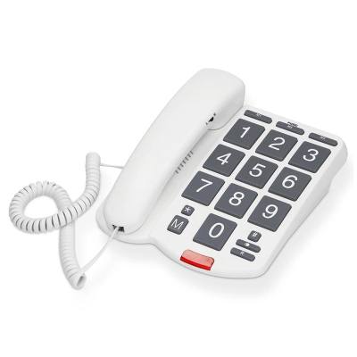 Ενσύρματο Τηλέφωνο Γραφείου Για Ηλικιωμένους Με Πλήκτρο SOS Λευκό