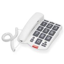 Ενσύρματο Τηλέφωνο Γραφείου Για Ηλικιωμένους Με Πλήκτρο SOS Λευκό