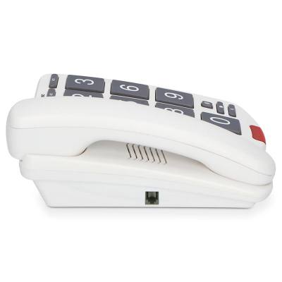 Ενσύρματο Τηλέφωνο Γραφείου Για Ηλικιωμένους Με Πλήκτρο SOS Λευκό