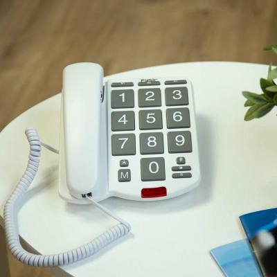 Ενσύρματο Τηλέφωνο Γραφείου Για Ηλικιωμένους Με Πλήκτρο SOS Λευκό
