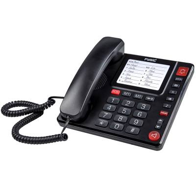 Ενσύρματο Τηλέφωνο Γραφείου Για Ηλικιωμένους Με Πλήκτρο SOS Μαύρο