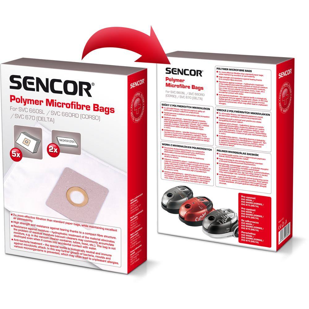 Ανταλλακτικές Σακούλες Sencor SVCX 1052 για Ηλεκτρική Σκούπα Sencor SVC 660/670 5τμχ + 1 φίλτρo