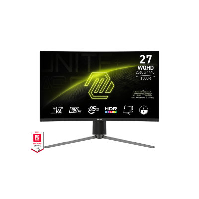 MSI MONITOR GAMING MAG 27CQ6PF, CURVED VA WQHD, 27", 16:9, 300CD/M2, 5.000:1, 0.5MS, 180Hz, 2560x1440, 2xHDMI/ DP/ HP OUT, TILT,