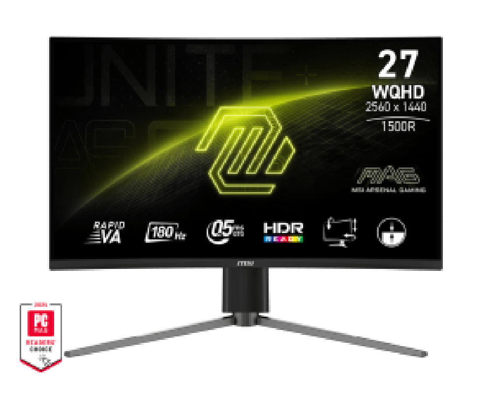 MSI MONITOR GAMING MAG 27CQ6PF, CURVED VA WQHD, 27", 16:9, 300CD/M2, 5.000:1, 0.5MS, 180Hz, 2560x1440, 2xHDMI/ DP/ HP OUT, TILT,