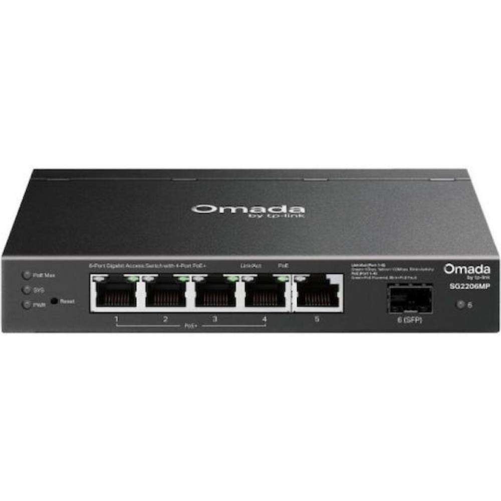 TP-Link Omada Access 6-Port Gigabit Switch with 4-Port PoE+ (SG2206MP) (TPSG2206MP)