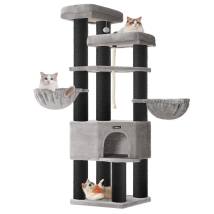 Feandrea Cat Tower XXl, Height 186.7 cm, up to 4 Cats, Σκούρο Γκρι & Μαύρο (PCT008G02) (FEAPCT008G02)