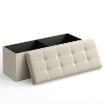 Songmics Αναδιπλούμενος Πάγκος Αποθήκευσης  - 110 x 38 x 38 - Μπεζ  (LSF77BE) (SNGLSF77BE)