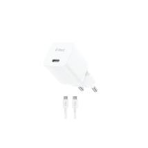 ttec SmartCharger GAN 20W PD Travel Fast Charger + USB-C - USB-C 60W Cable White (2SCG20CB) (TTEC2SCG20CB)