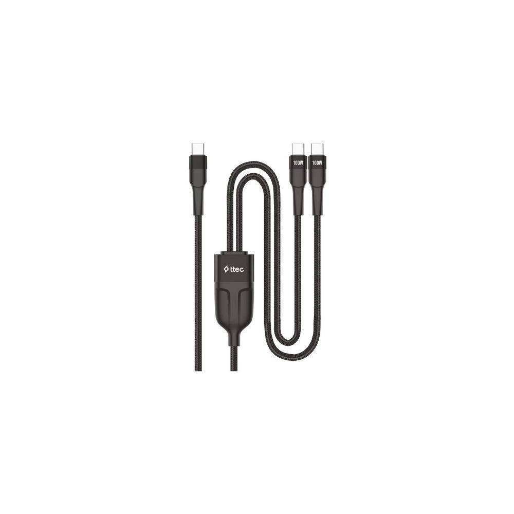 ttec AlumiCable Duo USB-C – 2 USB-C 100W Fast Charge Cable150cm (2DK55S) (TTEC2DK55S)