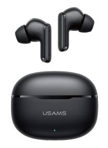USAMS earphones με θήκη φόρτισης E05, True Wireless, BT 6.0, μαύρα