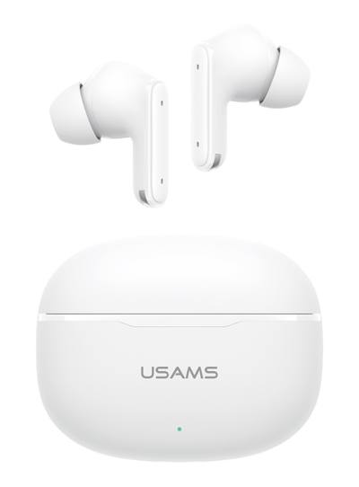 USAMS earphones με θήκη φόρτισης E05, True Wireless, BT 6.0, λευκό
